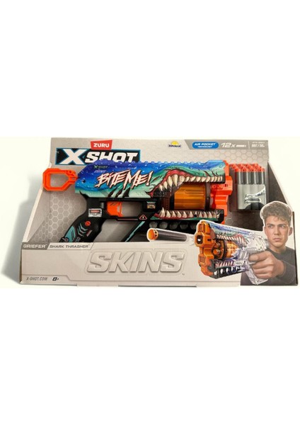 36561 X-Shot Sünger Atan Silah 12 Mermili ( Shark Thrasher ) fırsatları