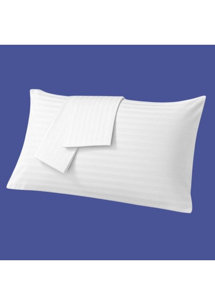 %100 Pamuk Saten Yastık Kılıfı 2'li – Beyaz, Çizgili (50X70 Cm) fiyatları