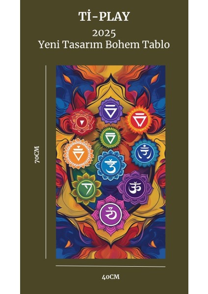 Bohem Tablo Çakra Spiritüel, Canlı Renkler Bohem Duvar Sanatı Çerçevesiz Tablo fiyatları