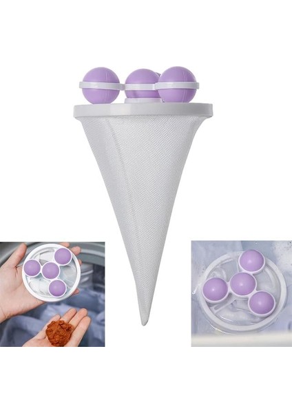 SN-26621 Çok Fonksiyonlu Çamaşır Makinesi Için Yıkanabilir Mor Toz Tüy Toplayıcı