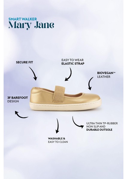 Smart Walker Mary Jane Havalı Siyah Barefoot Kız Babet Ayakkabı fırsatları