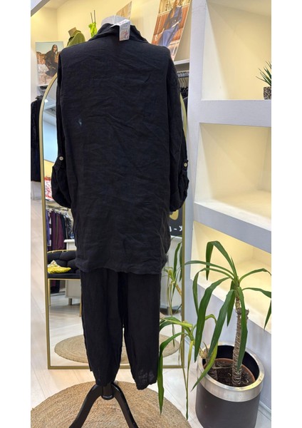 Puro Lino %100 Keten Takim Siyah modelleri