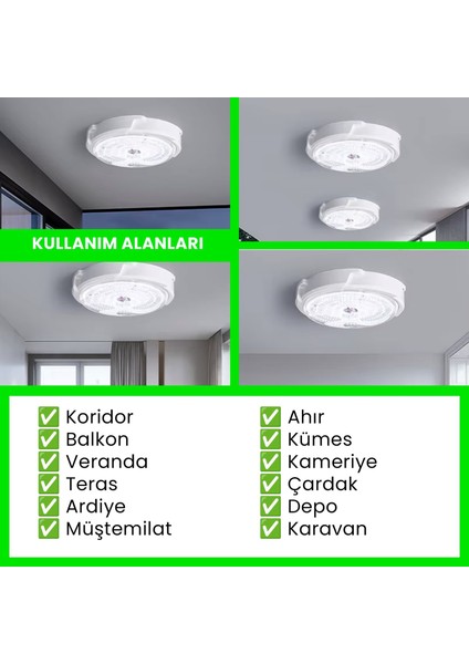 45W Güneş Enerjili Iç Mekan Sıva Üstü 50 LED Kumandalı Tavan Lambası fırsatları