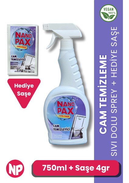 Cam Temizleyici 750 ml Sprey + Yedek Saşe