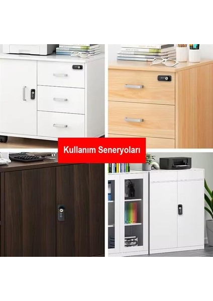 PM-26726 3 Haneli Şifreli ve Anahtarlı Mekanik Siyah Çekmece Dolap Kilidi (Sağ) modelleri
