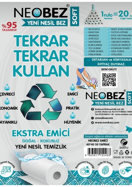 MUTFAK İÇİN EMİCİ YENİ NESİL BEZ 40CM*40CM 50 Yaprak 4 Lü Paket fiyatları
