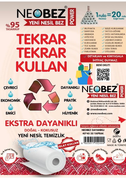 Temizlik için Dayanıklı Yeni Nesil Bez 40CM*40CM 50 Yaprak 4 Lü Paket fiyatları