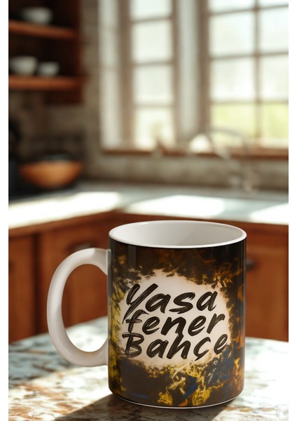 5li Paket Yaşa Fenerbahçe Yazı Baskı Kahve Kupa Bardak