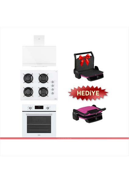 Ankastre - Eğik Beyaz Hamur Şefi Set