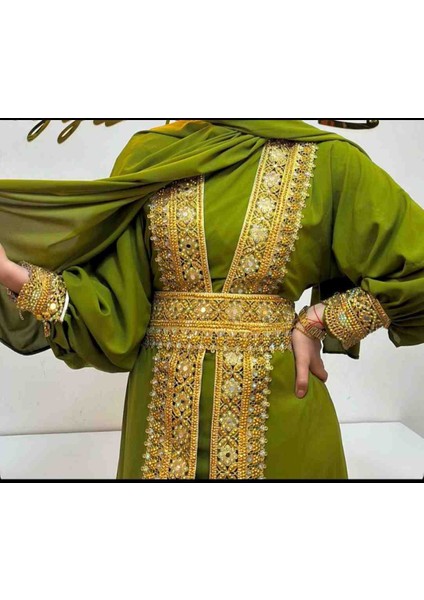Yöresel Abaya Takımı Yeşil
