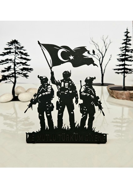 Türk Askeri & Bozkurt Figürlü Lazer Kesim Metal Dekor Seti (2’li) fırsatları