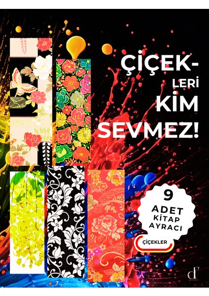 9'lu Kitap Ayracı Seti - Çiçekler