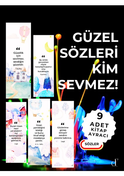 9'lu Kitap Ayracı Seti - Sözler