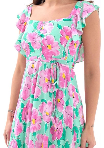 5370 Elbise-Pembe Gül Desen L-Pembe Gül Desen fiyatları