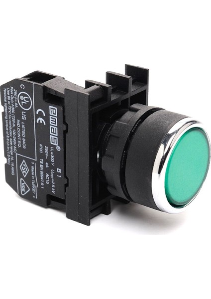 B100DY ,KONTAK-1A Yeşil Yaylı M22 Buton