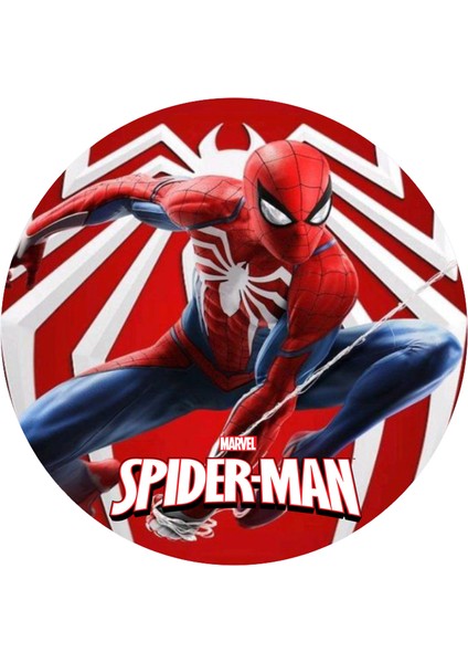 Spiderman Yuvarlak Pasta Yenilebilir Resim Baskı 20 cm