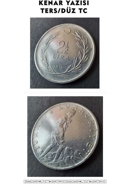 39963687FB9FF17992 1976 Akmonital Ters/düz Tc Kayıtlı Hata Ççt+ Eski Madeni Para