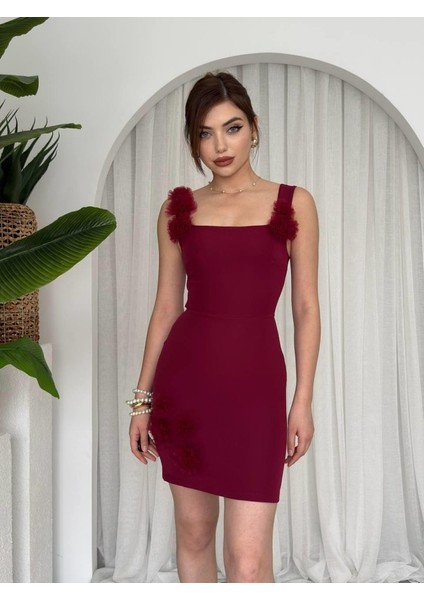 Ques Mini Elbise M-Bordo fırsatları