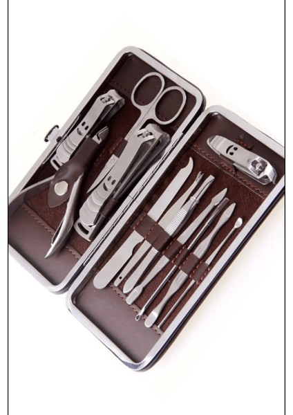 Deri Çantalı 12'li Manikür Seti