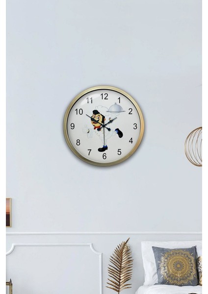 40 cm Eskitme Metal Mutfak Aşçılı Duvar Saati modelleri