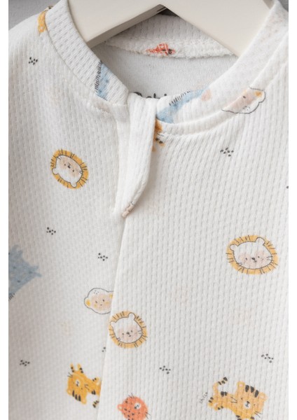 My Baby Kumsal % 100 Coton 10 Lu Hastane Çıkışı Yeni Sevimli Panter Desenli ekru 10113 indirimleri