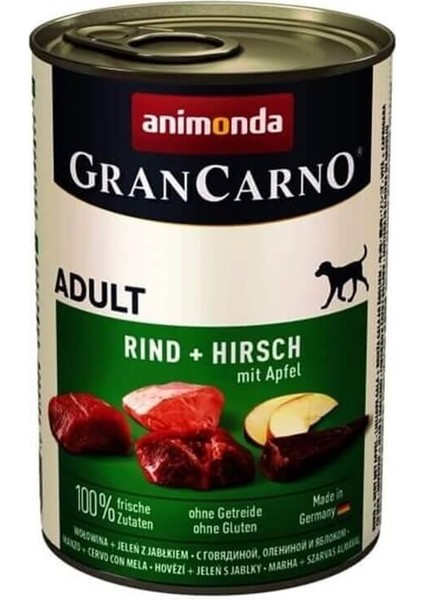Gran Carno Sığır ve Geyikli Elmalı Yetişkin Köpek Konservesi 400 gr