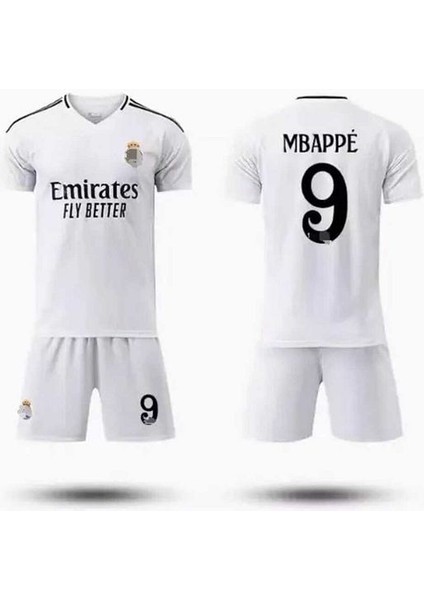 R.e.a.l M.a.d.r.i.d 2024/25 Yeni Sezon Kylian Mbappe Iç Saha Çocuk Forması 4'lü Set modelleri