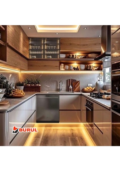2.5 Metre Gün Işığı Şerit LED Işık Seti Butonlu Mutfak Tezgah Çalışma Masası Raf Işıkları SB-6556