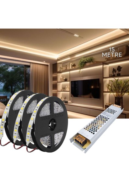 15 Metre Gün Işığı LED Işık Gizli Tavan Işık Bandı Aydınlatma Ev Oda Salon Tv Ünite Mutfak SB-6555