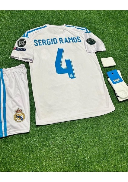 R.e.a.l M.a.d.r.i.d 2018 Kiev Şampiyonlar Ligi Finali Sergio Ramos Çocuk Forması 4'lü Set