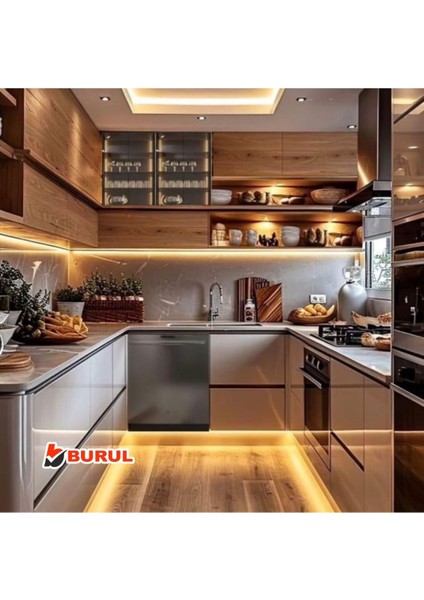 5 Metre Gün Işığı Şerit LED Işık Dimmer Kumandalı Mutfak Tezgah Çalışma Masası Raf Işık SB-6557