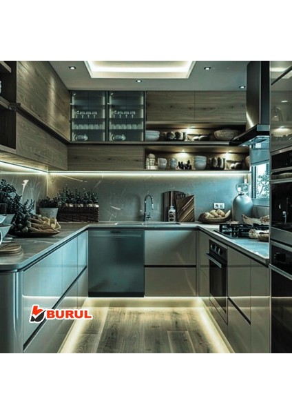 5 Metre Beyaz Şerit LED Işık Dimmer Kumandalı Mutfak Tezgah Çalışma Masası Raf Işık SB-6557 fiyatları