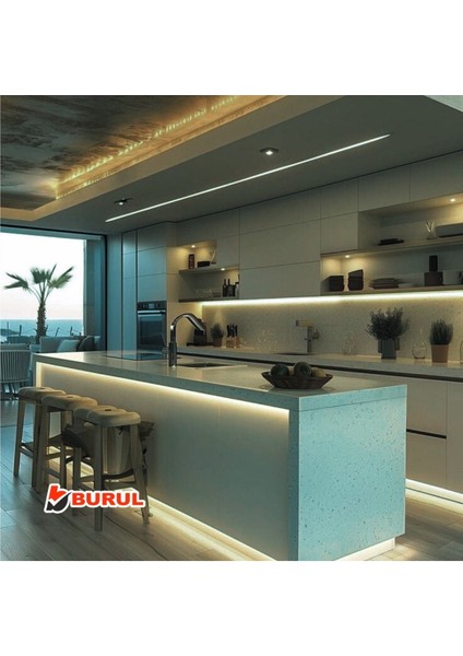 5 Metre Beyaz Şerit LED Işık Dimmer Kumandalı Mutfak Tezgah Çalışma Masası Raf Işık SB-6557 fırsatları