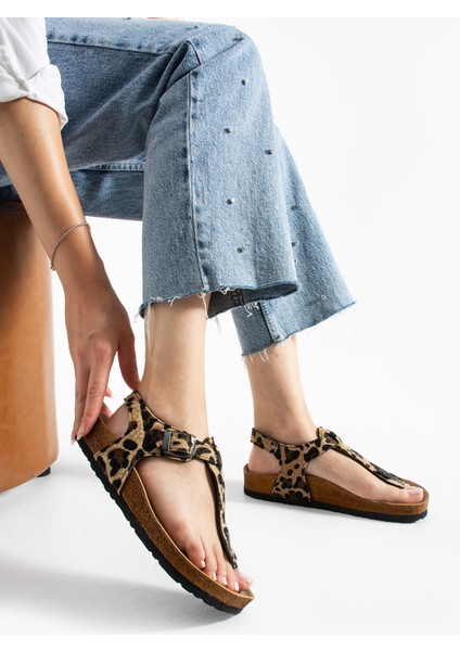 Parmak Arası Leopar Sandalet modelleri