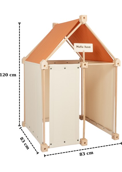 Modüler Ahşap Çocuk Oyun Evi – %100 Pamuklu Kumaşlı, Iç ve Dış Mekana Uygun, Doğal Kayın Ağacı modelleri