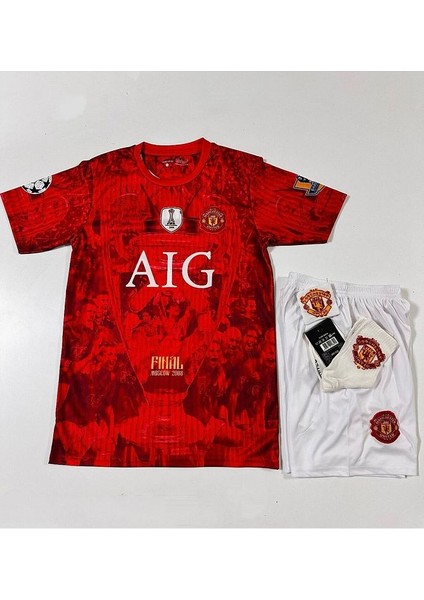 M.unitedd Moskova 2008 Sezonu Cristiano Ronaldo Özel Konsept Çocuk Forması 4'lü Set (Armalı) fiyatları