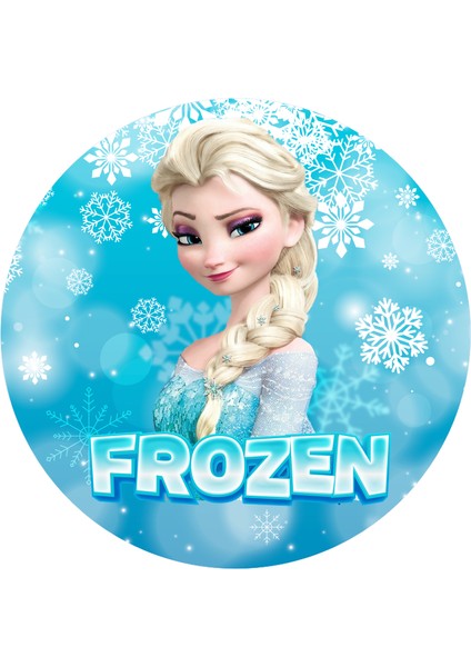 Frozen Yuvarlak Pasta Yenilebilir Resim Baskı 20 cm