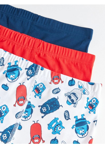 Lcw Kids Beyaz Baskılı Pamuklu Erkek Çocuk Boxer 3'lü modelleri