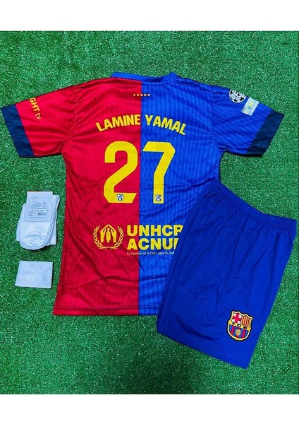 F.c B.a.r.c.e.l.o.n.a 2024/25 Yeni Sezon Lamine Yamal Iç Saha Çocuk Forması (27)