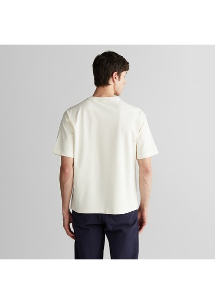 Erkek Krem Regular Fit Bisiklet Yaka Logolu T-Shirt fiyatları