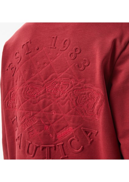 Erkek Bordo Regular Fit Sweatshirt