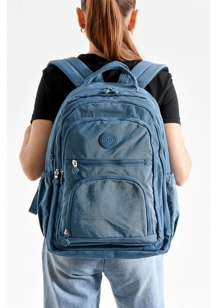 Bolsas 1087 Su Geçirmez Ithal Krinkıl Kumaş Laptop Bölmeli Okul ve Günlük Sırt Çantası Mavi fiyatları