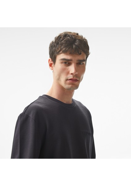 Erkek Siyah Regular Fit Sweatshirt fırsatları