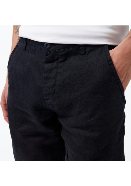 Erkek Siyah Slim Fit Şort