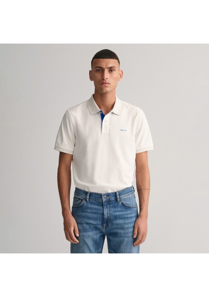 Erkek Beyaz Regular Fit Polo