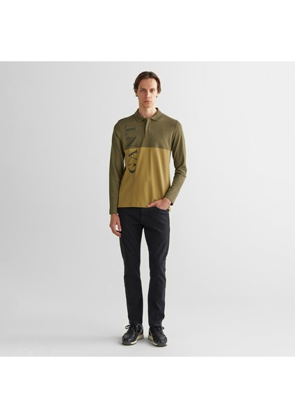Erkek Yeşil Regular Fit Renk Bloklu Logolu Polo modelleri