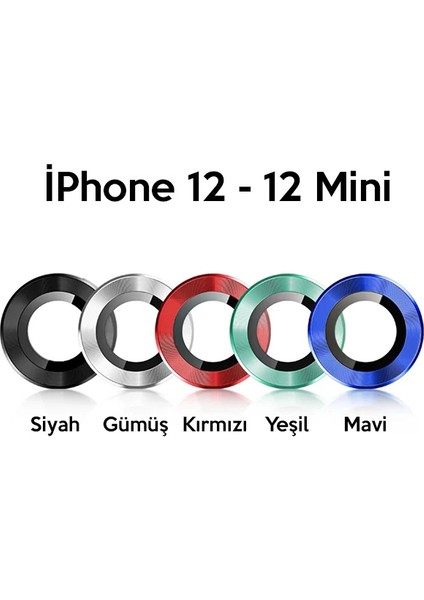 Usams Iphone 12 - 12 Mini 3D Metal Çerçeveli Kamera Lens KORUYUCU-(1903) - ALVN4089-5142 fırsatları