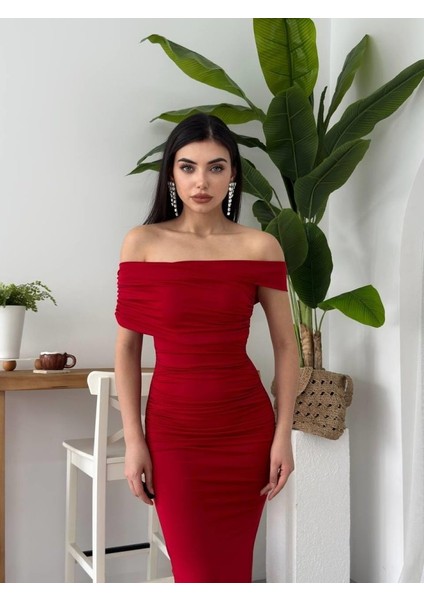 Dron Straplez Elbise M-Altın