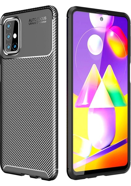 Samsung Galaxy M31S Kılıf Auto Focus Karbon Kapak - Siyah - ALVN2503-2881