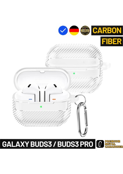 Samsung Galaxy Buds3 ve Buds3 Pro Uyumlu Karbon Fiber Hybrid Polymer Technology Kulaklık Kılıfı